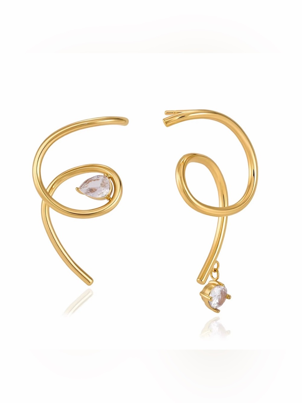 Crystal Swirl Drop Earrings D175